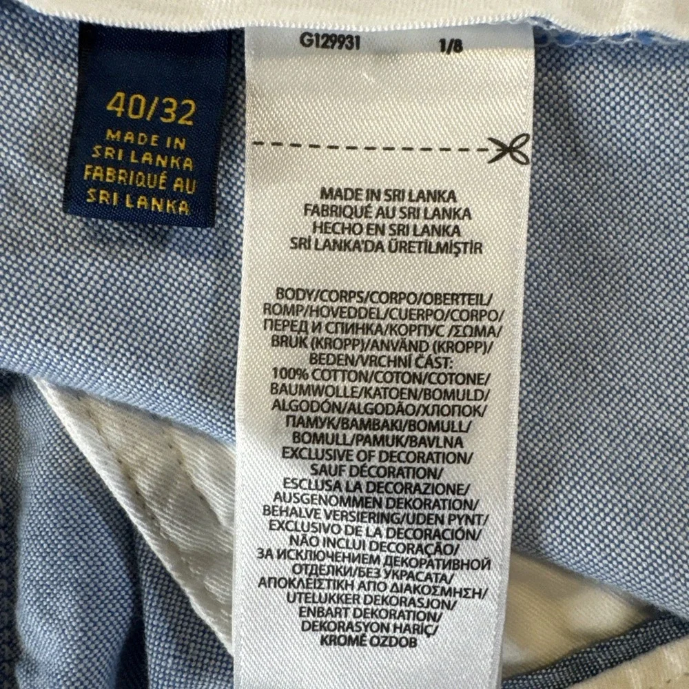 Polo Ralph Lauren Pants Mens‎ 40x32 Blue Chino Classic Fit Flat Front Casual